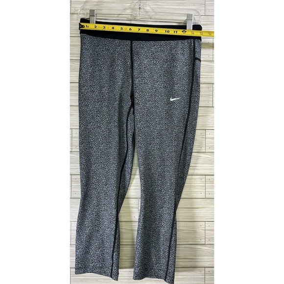 Nike Dri Fit Womens Relay Printed Crop Running Tight Leggings Sz Med Teal Stone - Picture 1 of 9